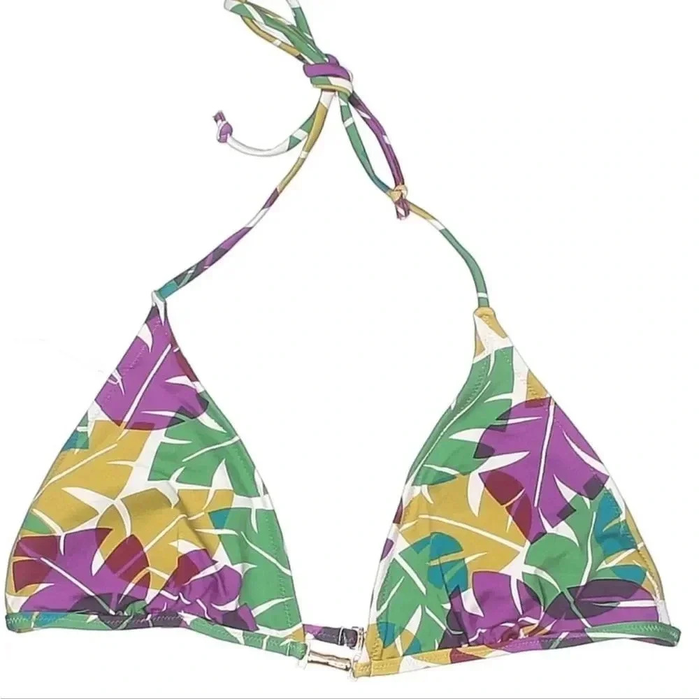Bcbgmaxazaria purple, yellow, green triangle bikini top Size Large
